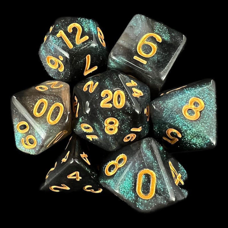 TDSO Aurora Emerald 7 Dice Polyset