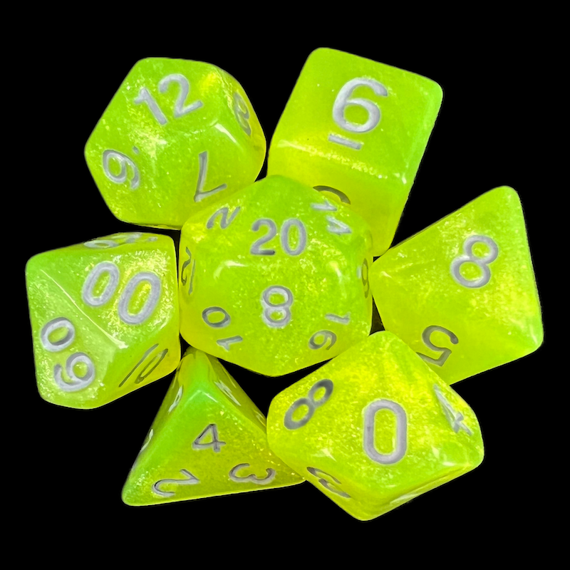 TDSO Aurora Kiwi Shimmer 7 Dice Polyset LTD EDITION