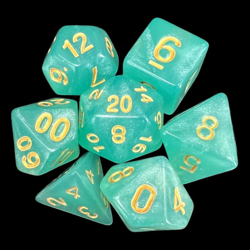 TDSO Aurora Mint Green 7 Dice Polyset LTD EDITION
