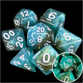 TDSO Aurora Neverland Glitter Glow In Dark 7 Dice Polyset LTD EDITION