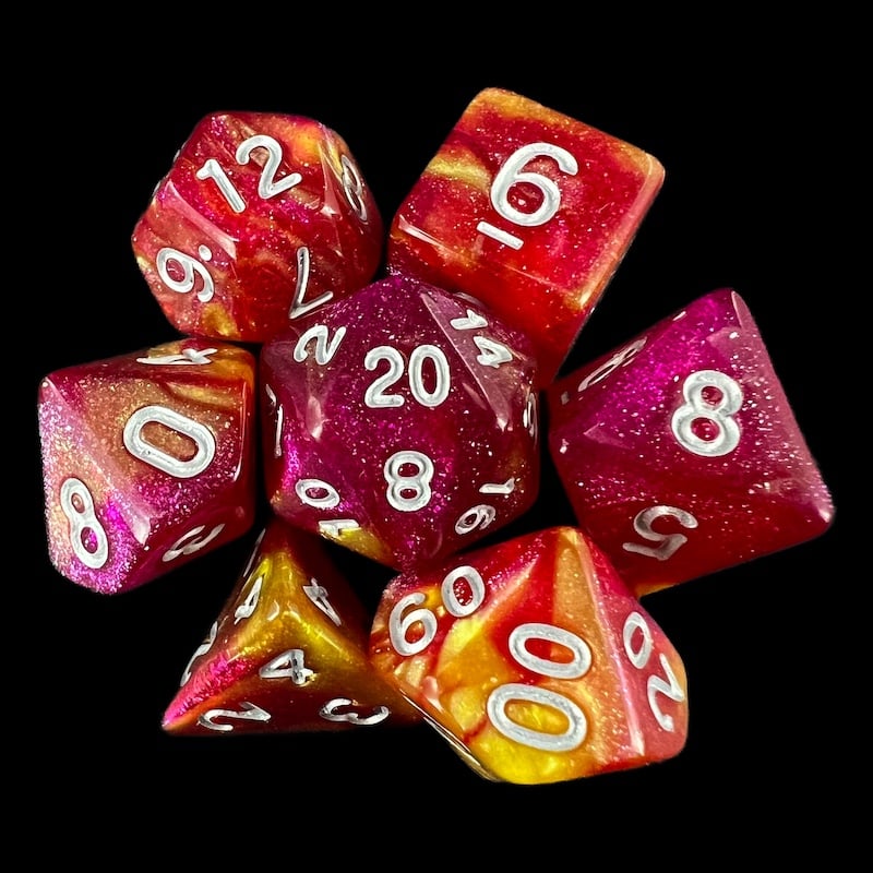 TDSO Aurora Solar Flare 7 Dice Polyset