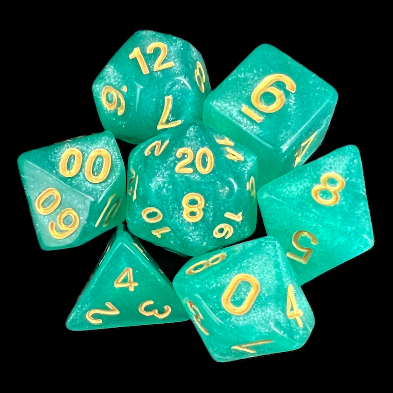 TDSO Aurora Verdigris 7 Dice Polyset LTD EDITION