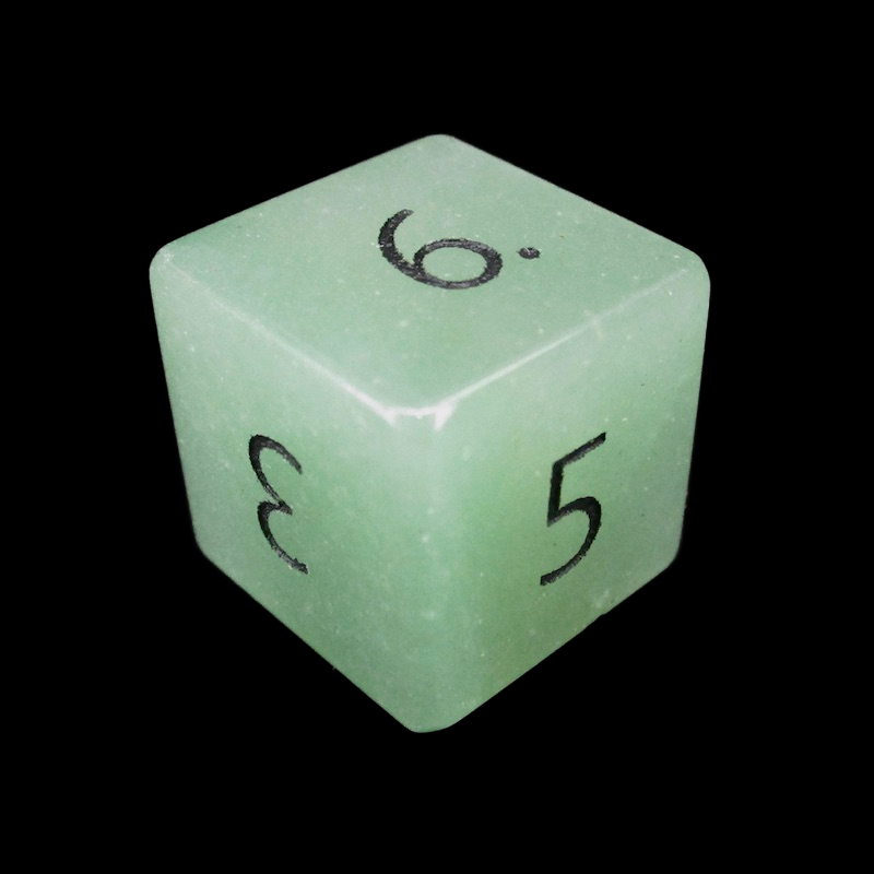 TDSO Gemstone Aventurine Green & Black D6 Dice