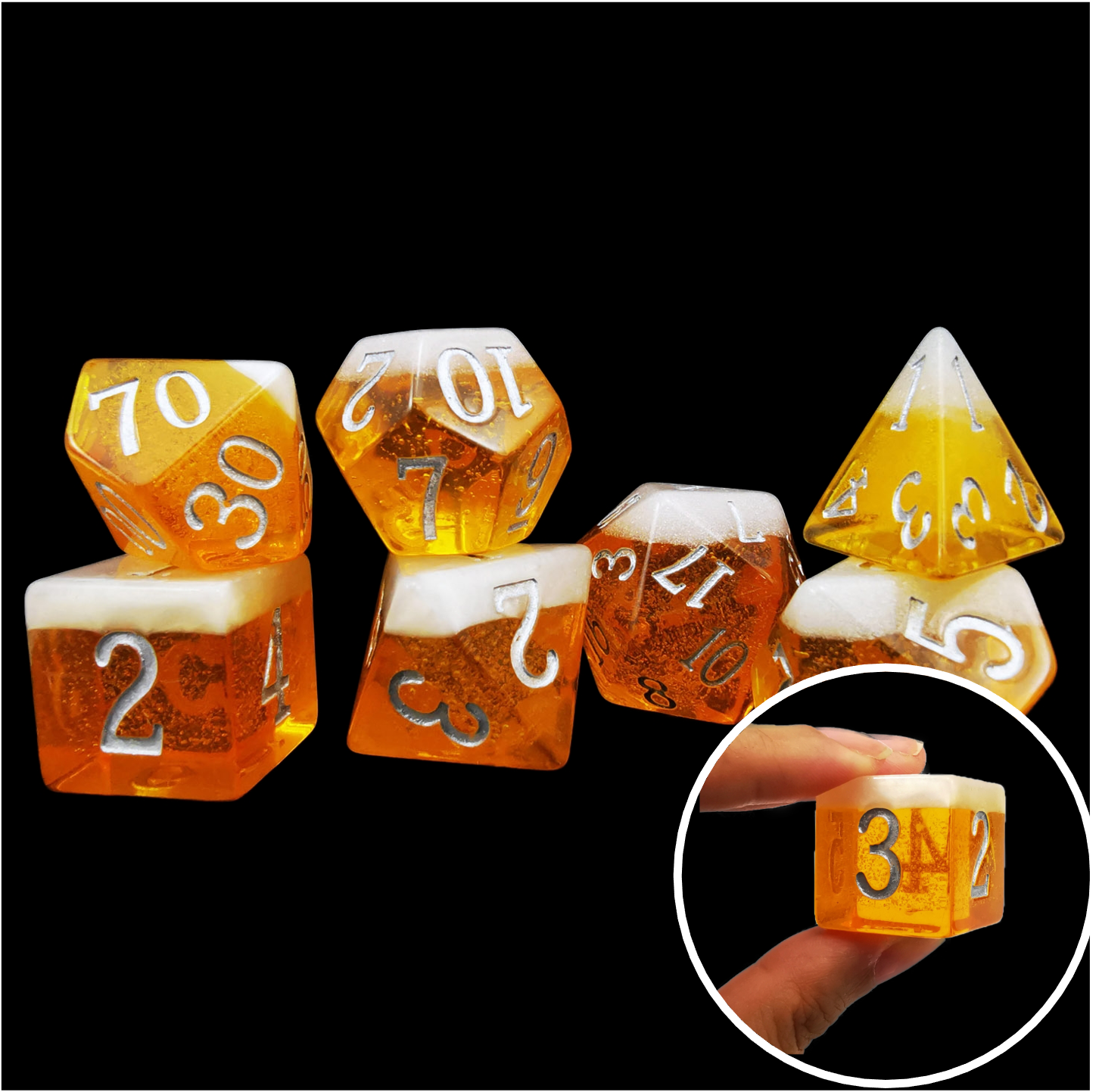 TDSO Beer Dice: Oktoberfest LARGE 7 Dice Polyset LTD EDITION