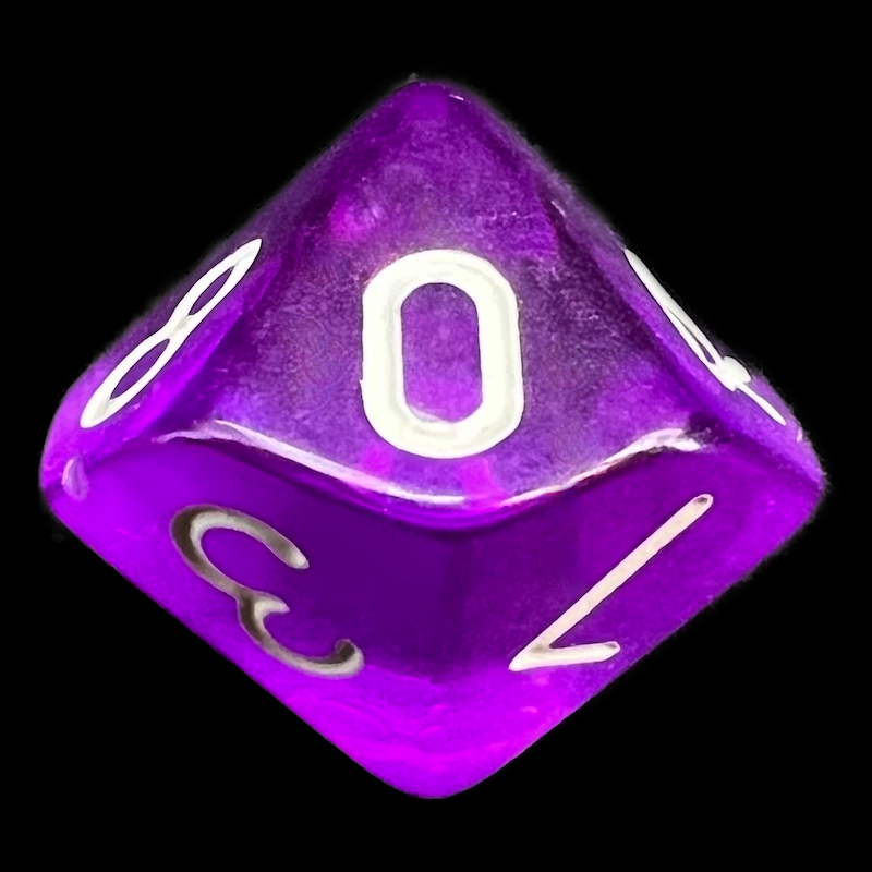 TDSO Bright Gem Amethyst D10 Dice