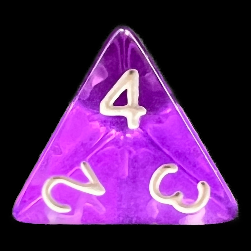 TDSO Bright Gem Amethyst D4 Dice