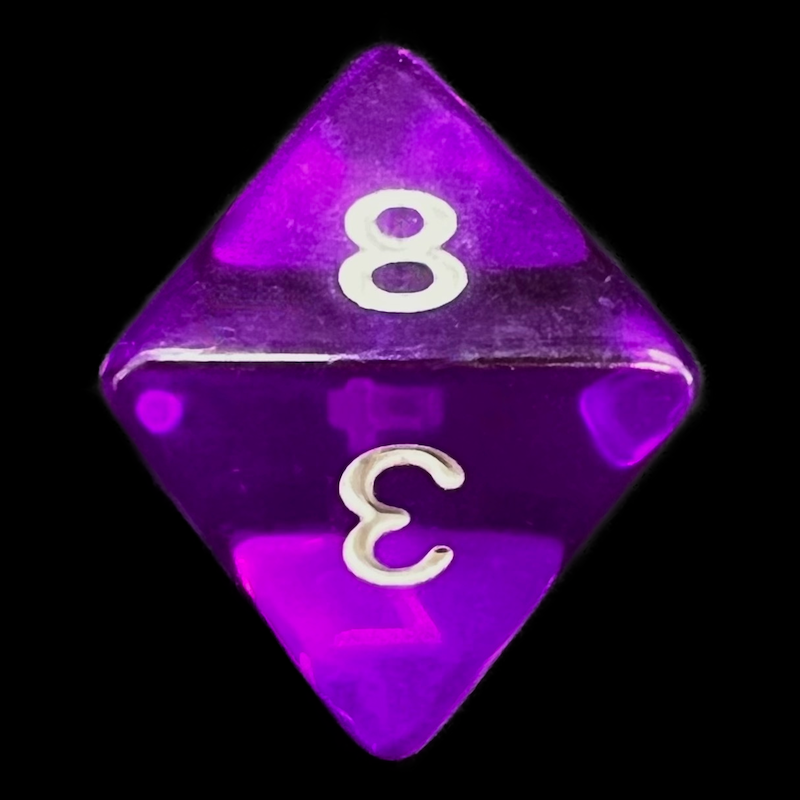 TDSO Bright Gem Amethyst D8 Dice