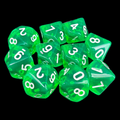 TDSO Bright Gem Emerald 10 x D10 Dice Set