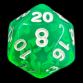 TDSO Bright Gem Emerald D20 Dice