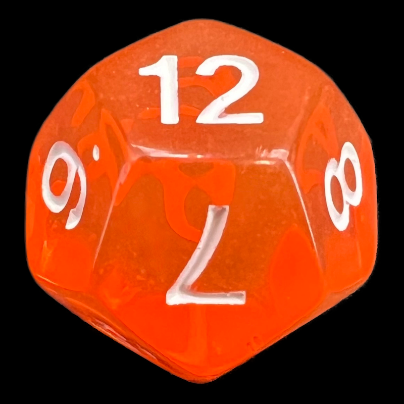 TDSO Bright Gem Fire Opal D12 Dice