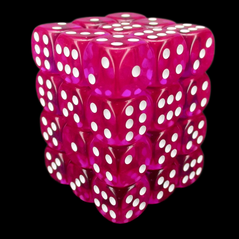 TDSO Bright Gem Rose Red 36 x D6 Dice Set