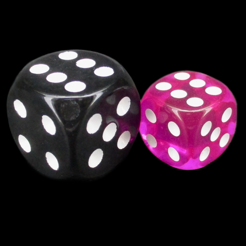 TDSO Bright Gem Rose Red 12mm D6 Spot Dice