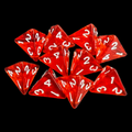TDSO Bright Gem Ruby 10 x D4 Dice Set
