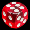 TDSO Bright Gem Ruby 16mm D6 Spot Dice