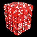 TDSO Bright Gem Ruby 36 x D6 Dice Set