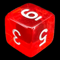 TDSO Bright Gem Ruby D6 Dice