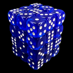 TDSO Bright Gem Sapphire 36 x D6 Dice Set