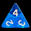 TDSO Bright Gem Sapphire D4 Dice