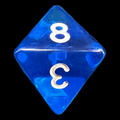 TDSO Bright Gem Sapphire D8 Dice