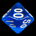 TDSO Bright Gem Sapphire Percentile Dice