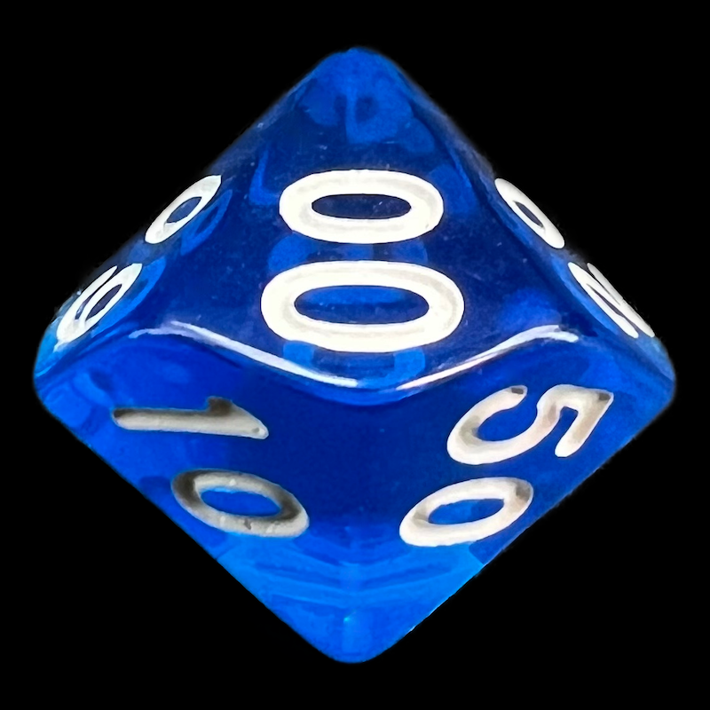 TDSO Bright Gem Sapphire Percentile Dice