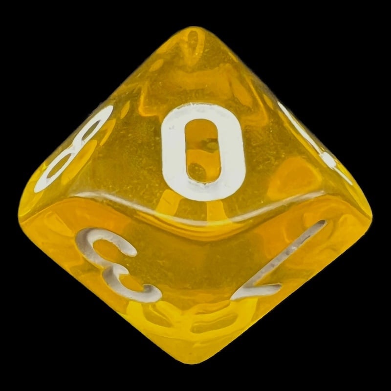 TDSO Bright Gem Topaz D10 Dice