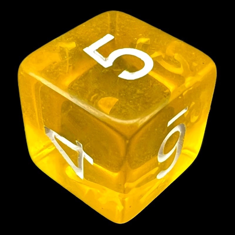 TDSO Bright Gem Topaz D6 Dice