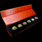 TDSO Brown Leatherette Padded Dice Storage Case - 6 x D20 Dice