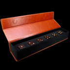 TDSO Brown Leatherette Padded Dice Storage Case - 6 x D6 Dice