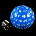 TDSO Cannonball Opaque Blue & White HUGE 55mm D100 Dice