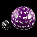 TDSO Cannonball Opaque Purple & White HUGE 55mm D100 Dice
