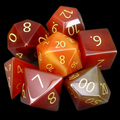 TDSO Gemstone Carnelian & Gold 7 Dice Polyset