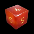 TDSO Gemstone Carnelian & Gold D6 Dice