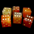 TDSO Gemstone Carnelian & Gold 6 x D6 Spot Dice Set