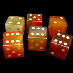 TDSO Gemstone Carnelian & Gold 6 x D6 Spot Dice Set