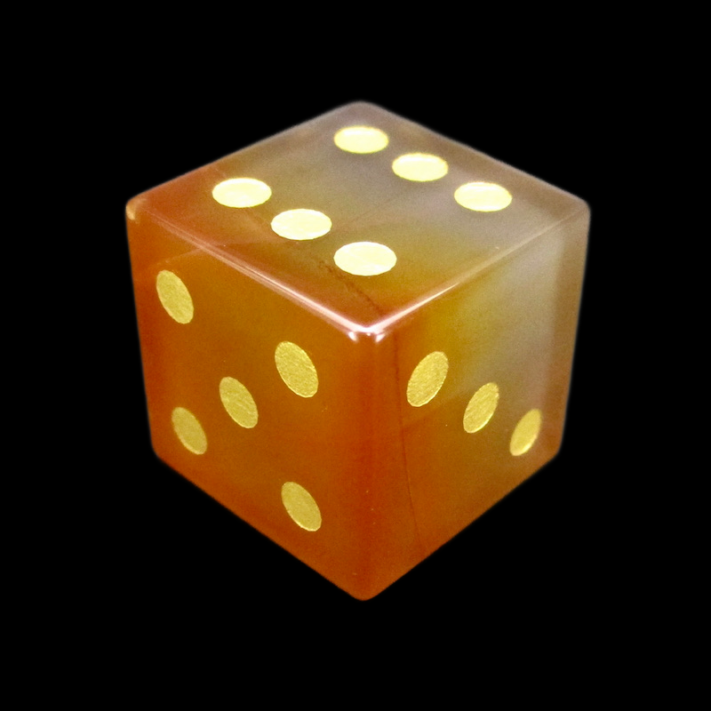 TDSO Gemstone Carnelian & Gold 6 x D6 Spot Dice Set