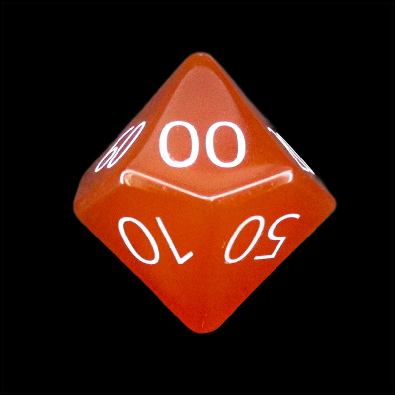 TDSO Gemstone Carnelian & White Percentile Dice