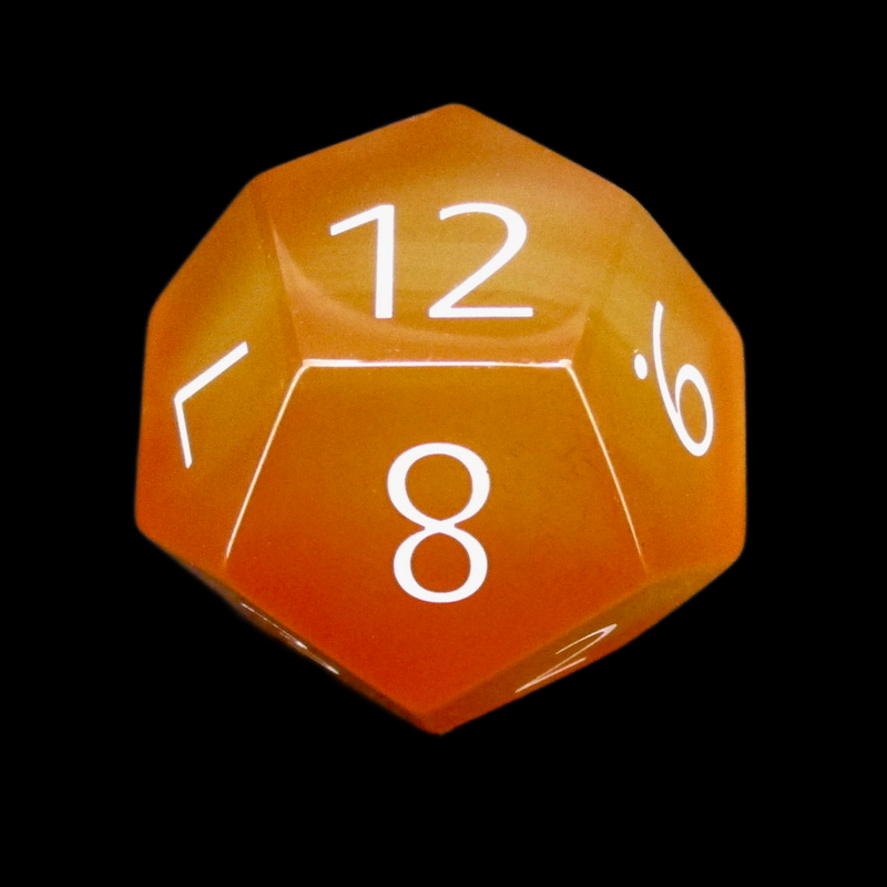 TDSO Gemstone Carnelian & White D12 Dice