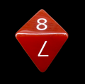TDSO Gemstone Carnelian & White D8 Dice