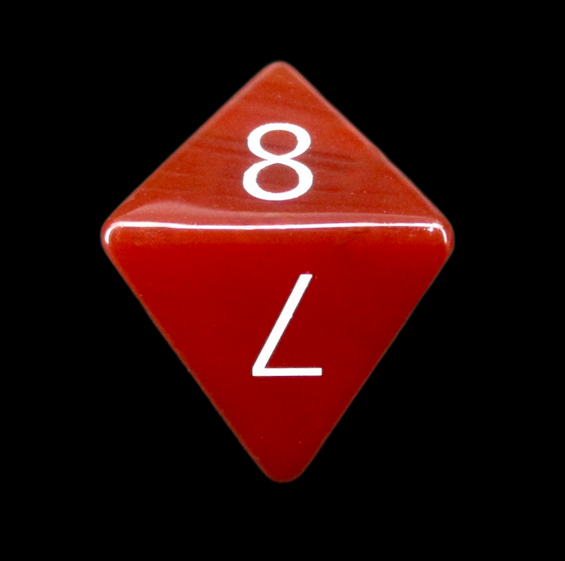 TDSO Gemstone Carnelian & White D8 Dice