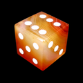 TDSO Gemstone Carnelian & White D6 Spot Dice