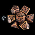 TDSO Castle Antique Bronze & Black GIANT 7 Dice Polyset