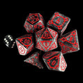 TDSO Castle Iridescent Black & Red GIANT 7 Dice Polyset