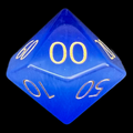 TDSO Cats Eye Glass Dark Blue & Gold Percentile Dice