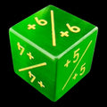 TDSO Cats Eye Glass Dark Green & Gold Positive Counter D6 Dice