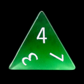 TDSO Cats Eye Glass Dark Green & White D4 Dice