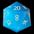 TDSO Cats Eye Glass Aquamarine & Gold D20 Dice
