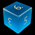 TDSO Cats Eye Glass Aquamarine & Gold D6 Dice