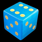 TDSO Cats Eye Glass Aquamarine & Gold 6 x D6 Spot Dice Set In Padded case