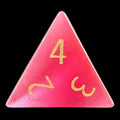 TDSO Cats Eye Glass Pink & Gold D4 Dice